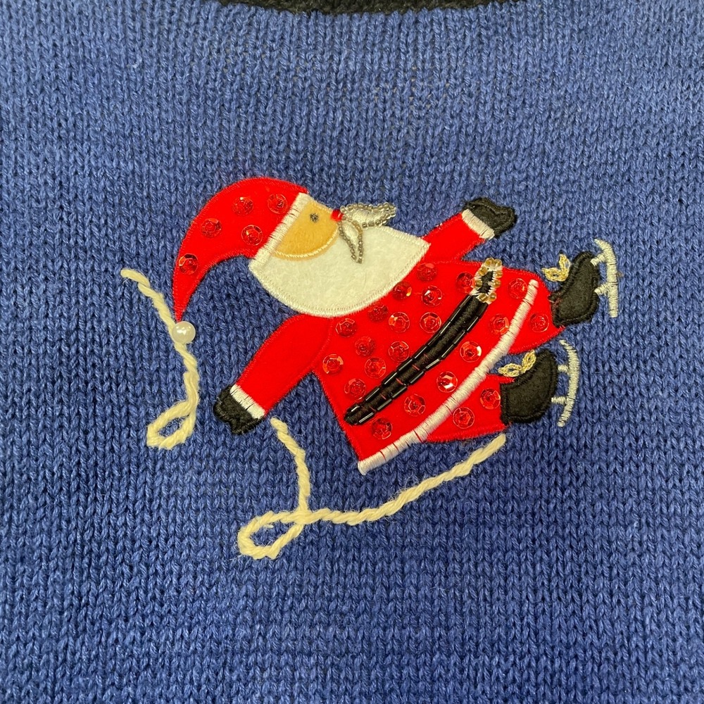 Bobbie Brooks Santa Reindeer Skating Vest Women's‎ M Ugly Christmas Sweater